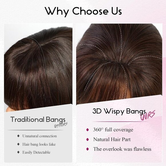 Clip in Bangs Human Hair Wispy Fringes for Women Natural Look main image 6